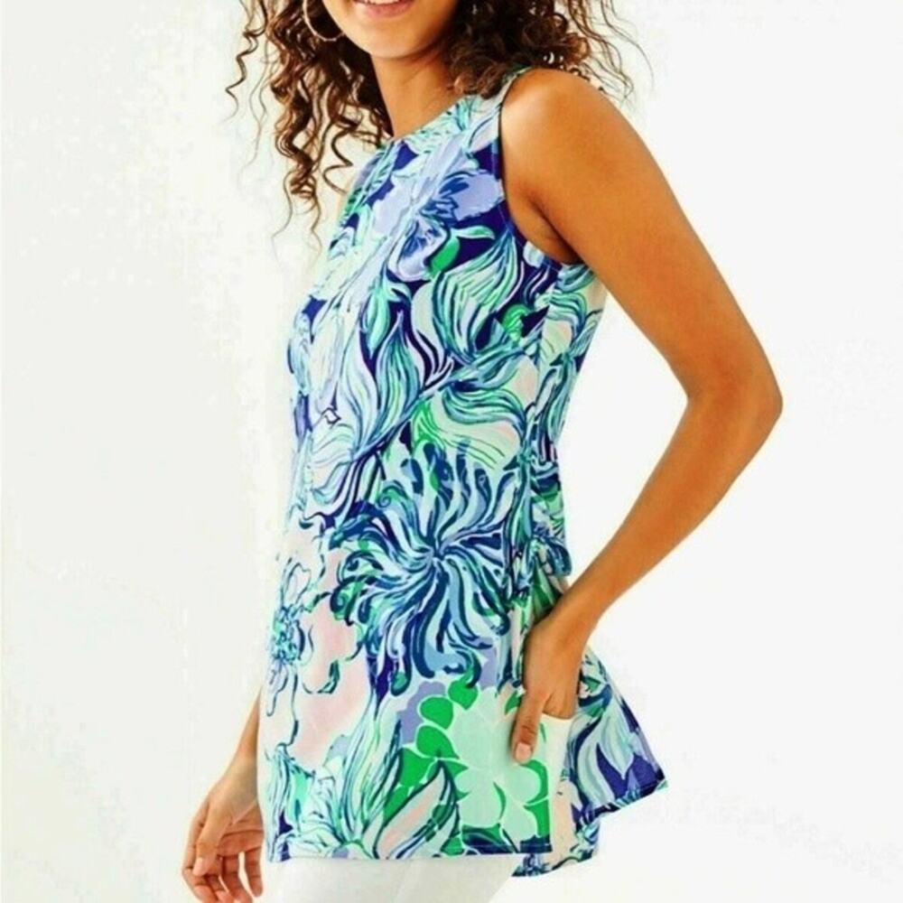 Lilly Pulitzer Floral Top Blouse Florida Preppy Work Office Casual Going Out XXS